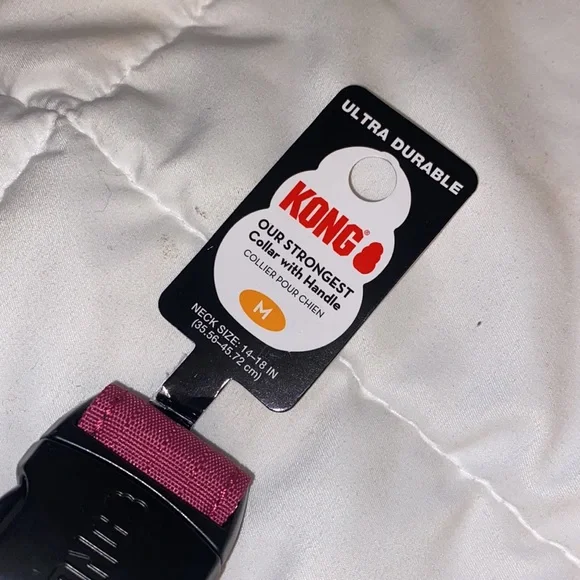 🐶 KONG® M Pink Handle Dog Collar Chew Resistant Ultra Durable Pet Pets Leash - Picture 7 of 9
